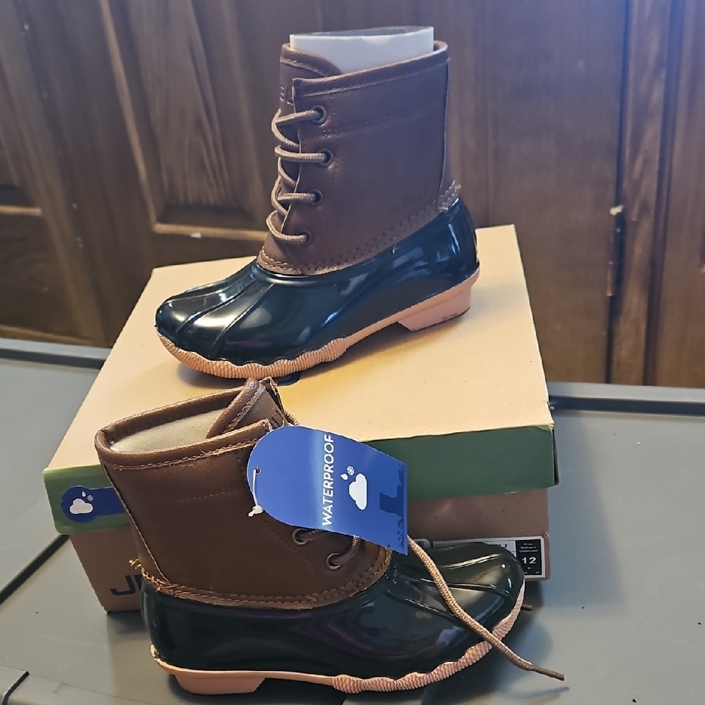 JBU Kids Waterproof Brown and Black Boots